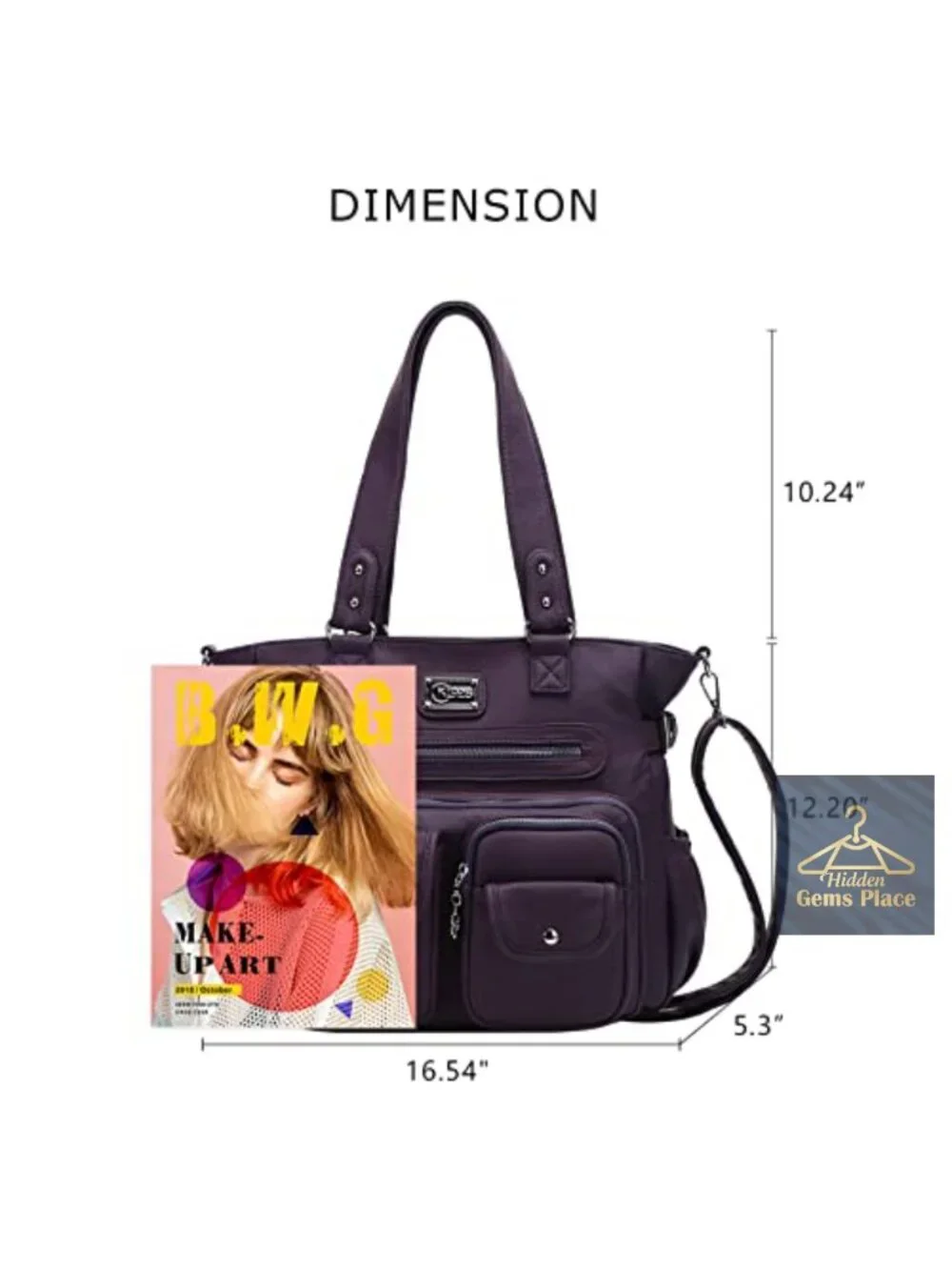 Large Vegan Leather Hobo Tote Shoulder Bag with Detachable Strap